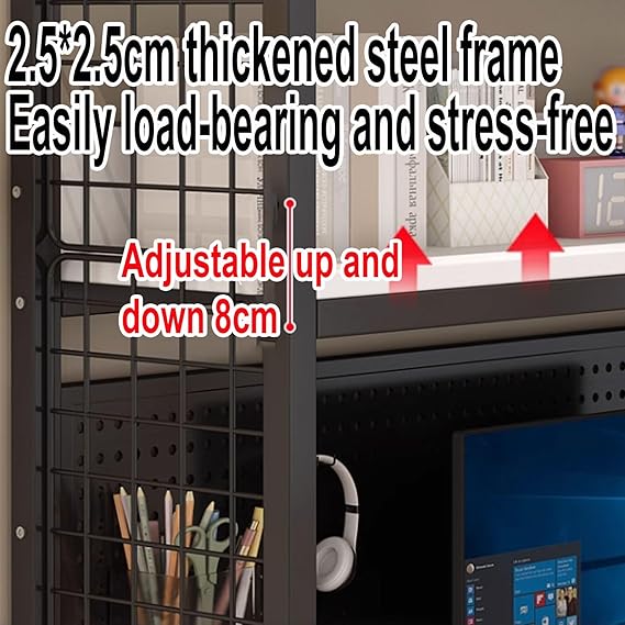 🗂️ Steel Desk & Bookshelf Organizer ✨ Tidy & Stylish Workspace