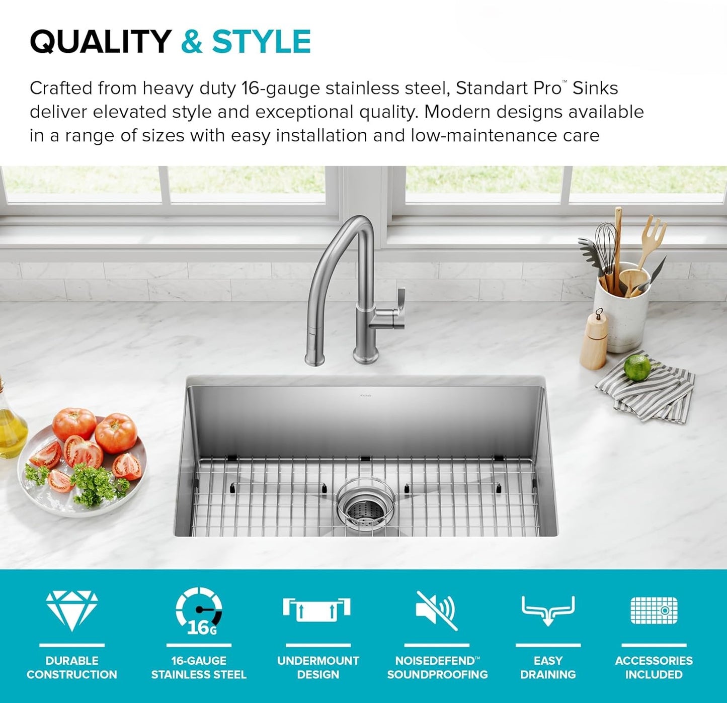✨ Stainless Steel Kitchen Sink 🏡 Durable & Modern